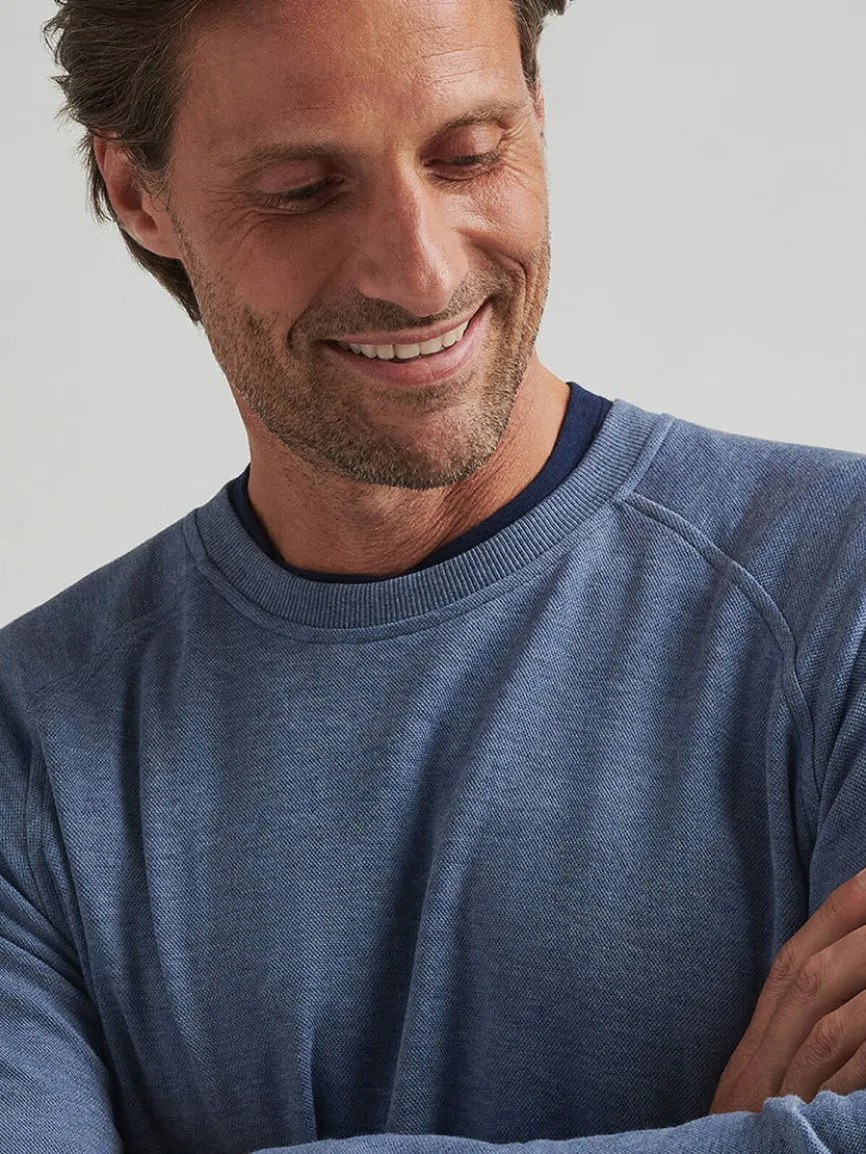 Peter Millar Crown Comfort Knit Crew in Blue Freesia