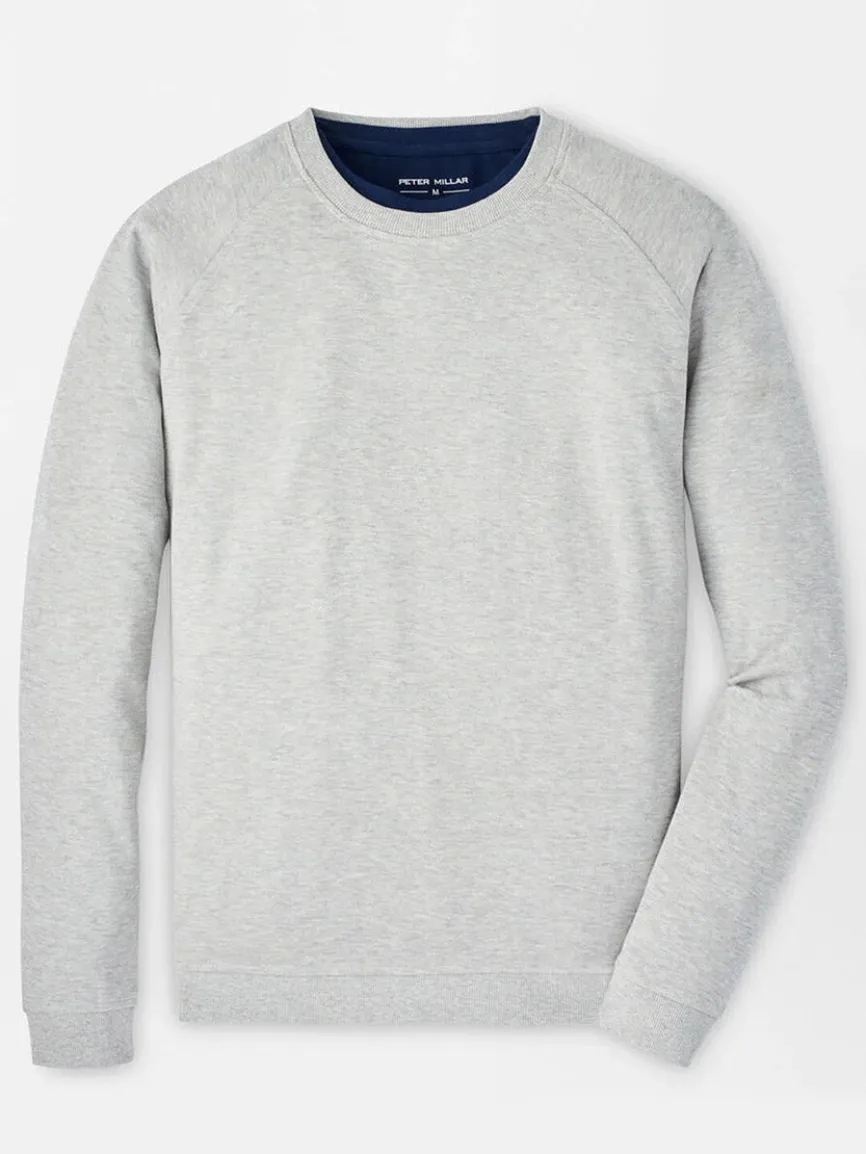 Peter Millar Crown Comfort Knit Crew in Light Grey