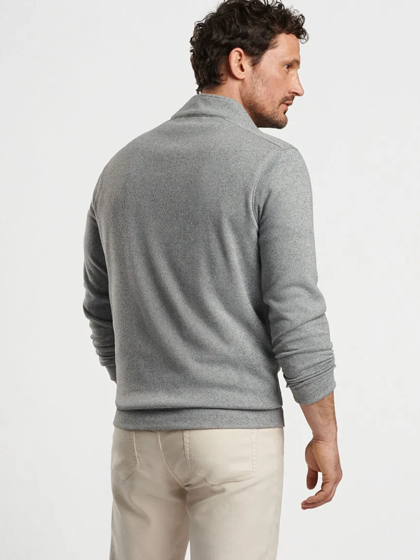 Peter Millar Crown Sweater Fleece Quarter-Zip in Gale Grey