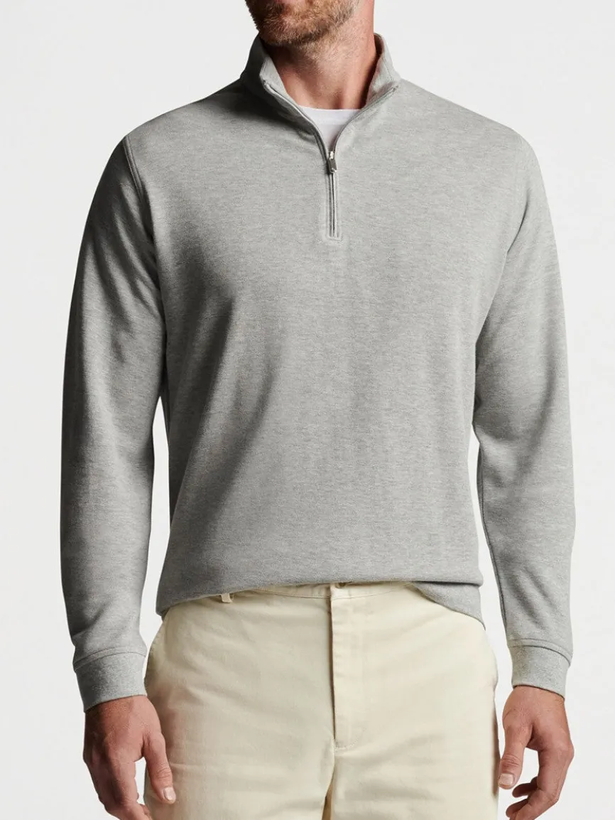 Peter Millar Crown Comfort Pullover in Light Grey