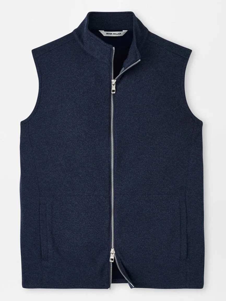 Peter Millar Crown Sweater Fleece Vest in Navy