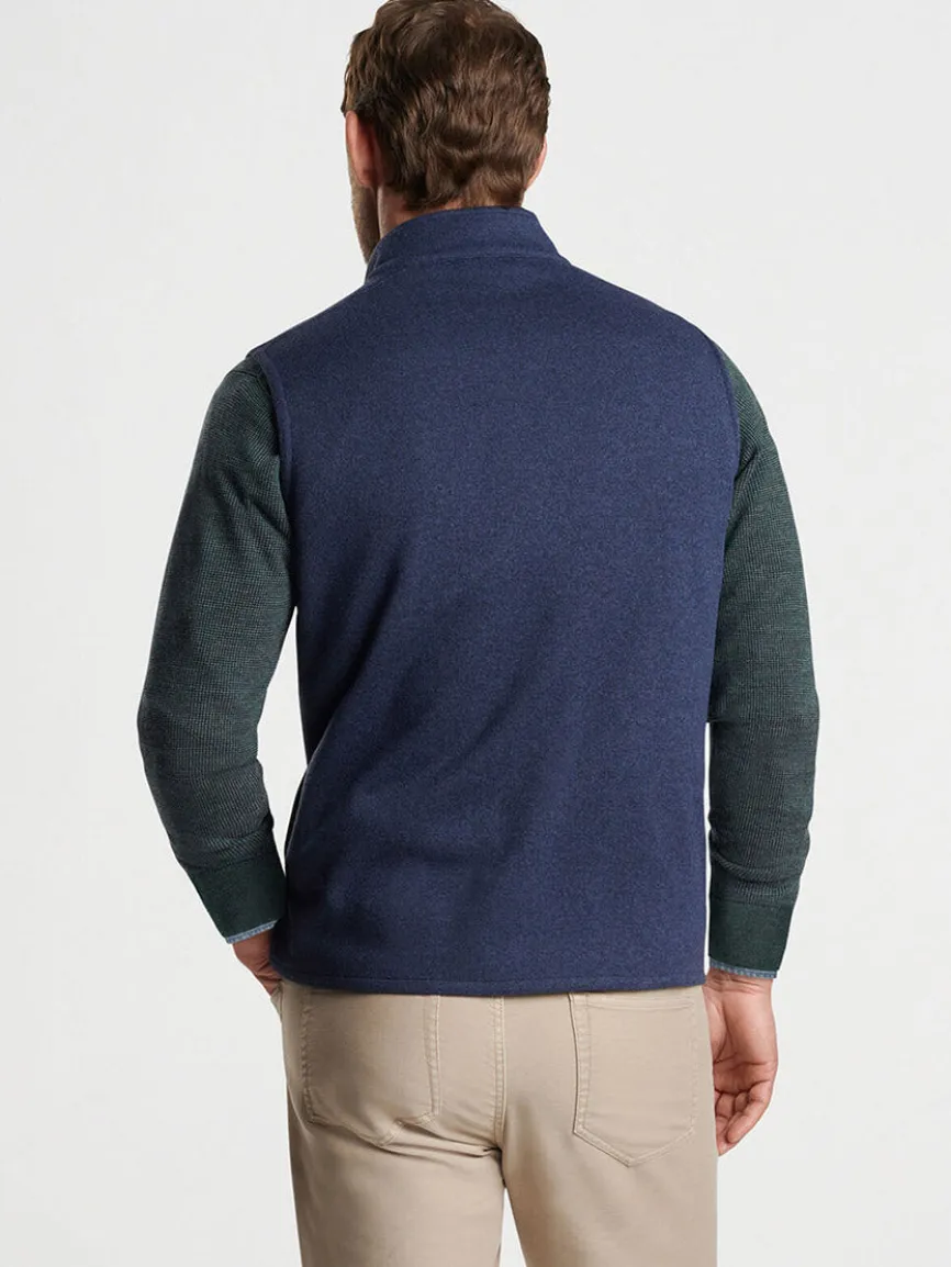 Peter Millar Crown Sweater Fleece Vest in Navy