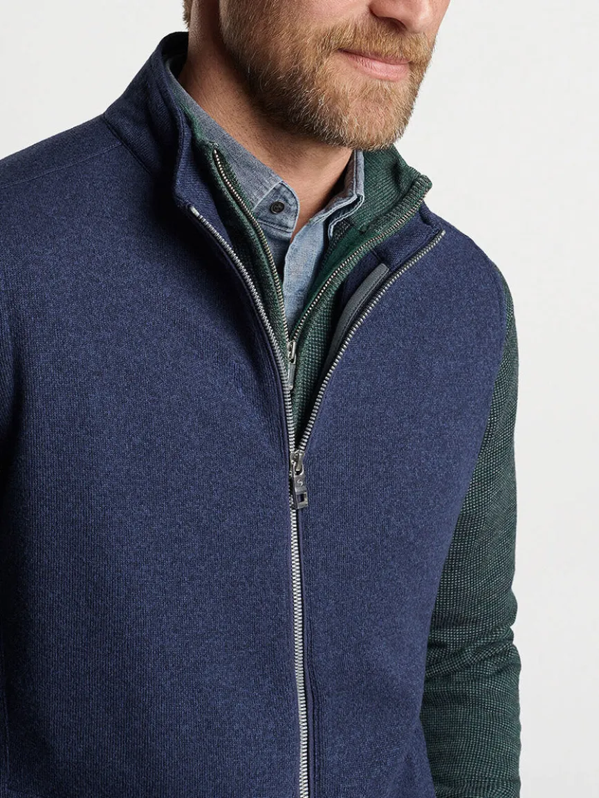 Peter Millar Crown Sweater Fleece Vest in Navy