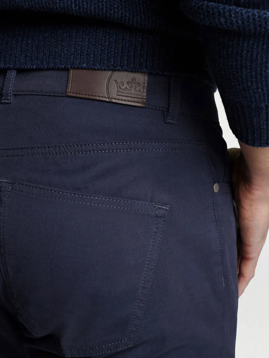 Peter Millar Delvin Twill Five-Pocket Pant in Navy