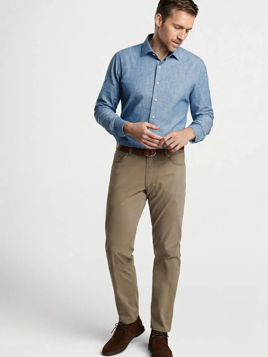 Peter Millar Delvin Twill Five-Pocket Pant in Rye