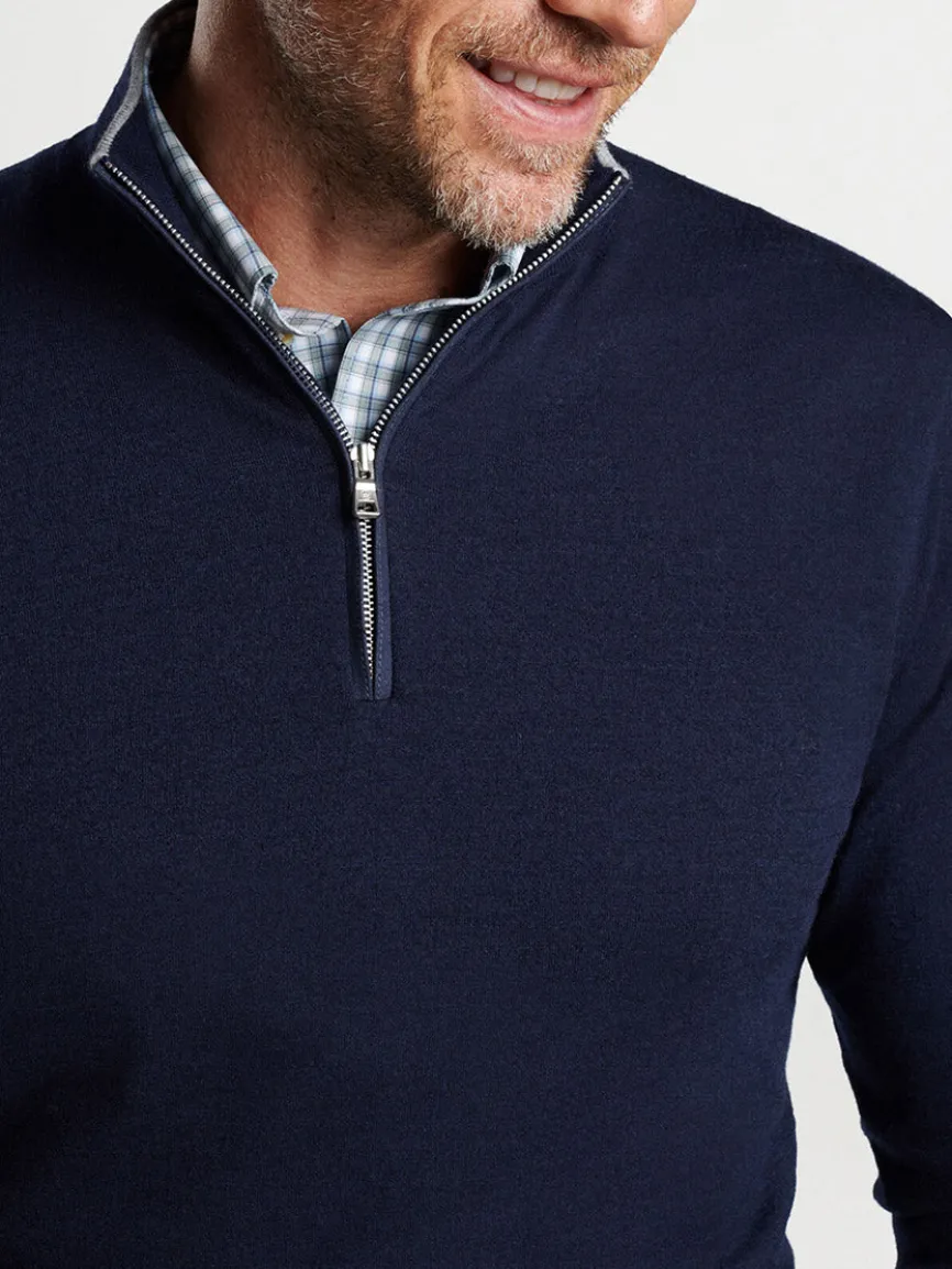 Peter Millar Excursionist Flex Quarter-Zip in Navy