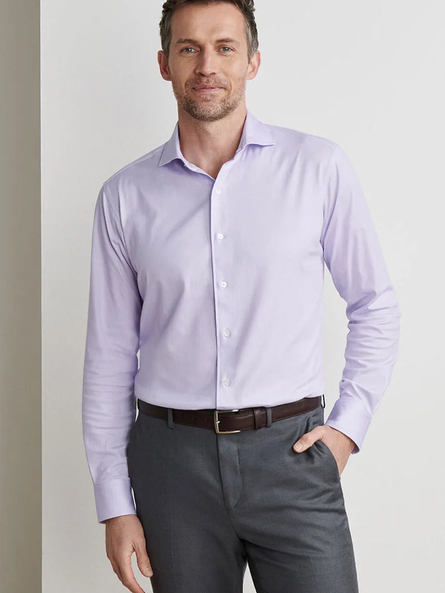 Peter Millar Excursionist Flex Micro Print Shirt in Wisteria