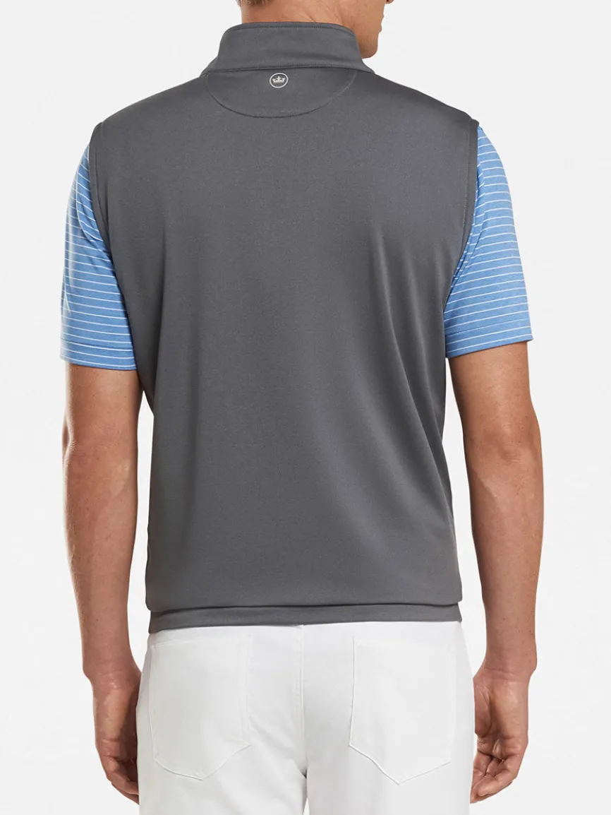 Peter Millar Galway Performance Quarter-Zip Vest in Iron