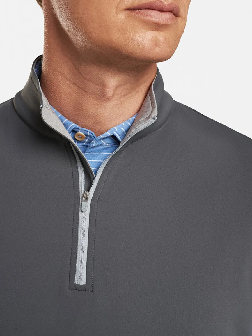 Peter Millar Galway Performance Quarter-Zip Vest in Iron