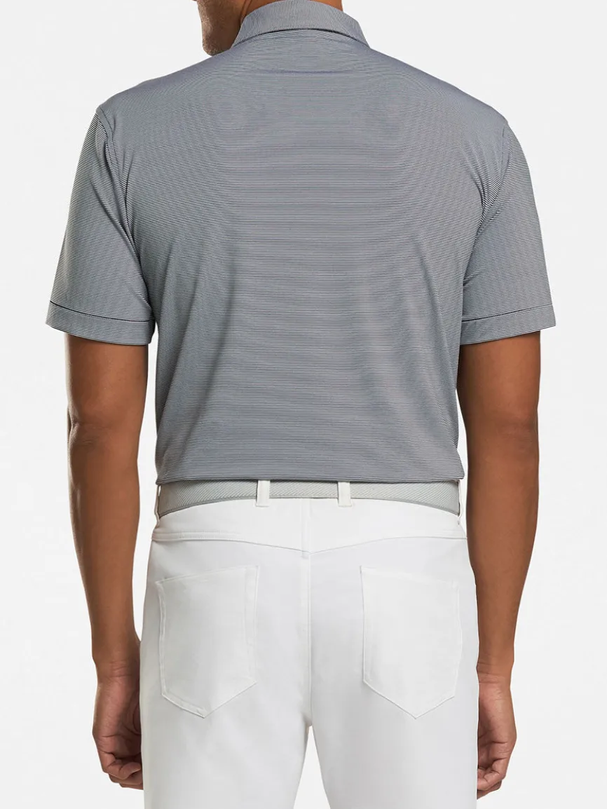 Peter Millar Jubilee Stripe Performance Polo in Black