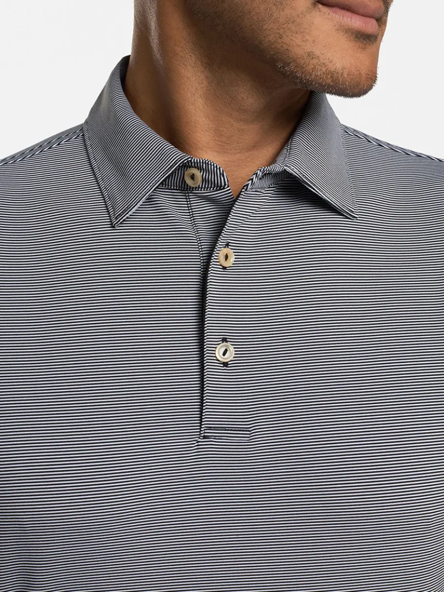 Peter Millar Jubilee Stripe Performance Polo in Black