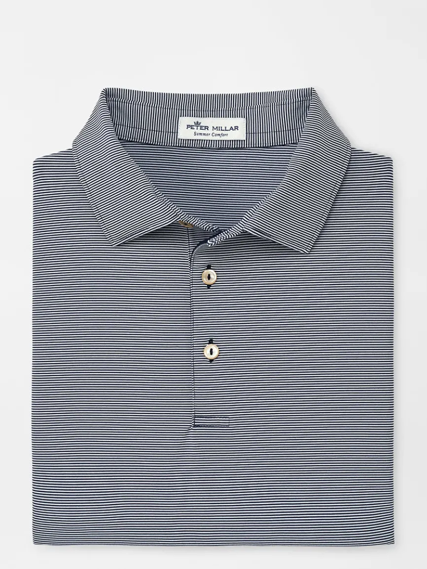 Peter Millar Jubilee Stripe Performance Polo in Navy