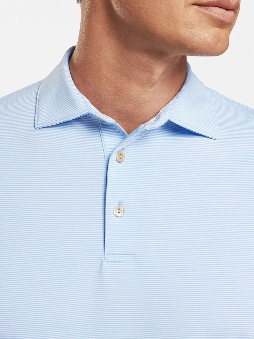Peter Millar Jubilee Stripe Performance Polo in Cottage Blue