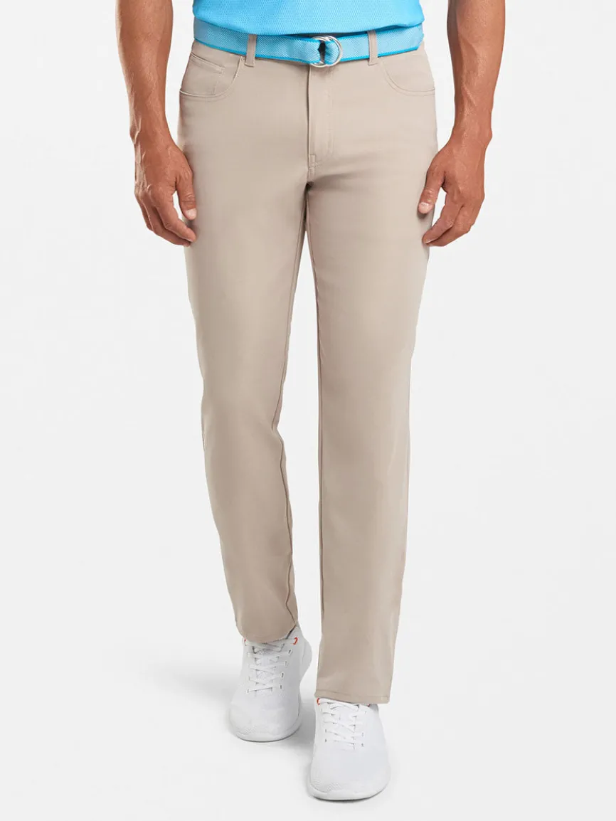 Peter Millar Performance Five-Pocket Pant in Khaki