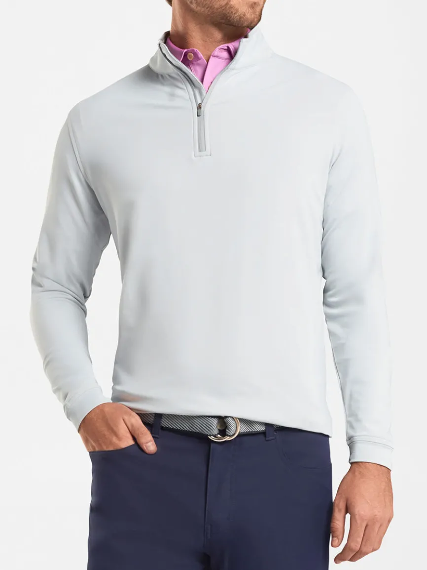 Peter Millar Perth Performance Quarter-Zip in British Grey