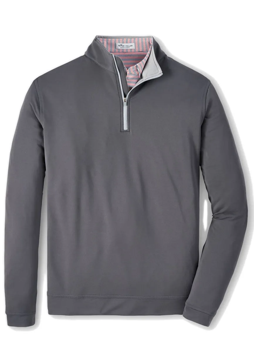 Peter Millar Perth Performance Quarter-Zip in Iron