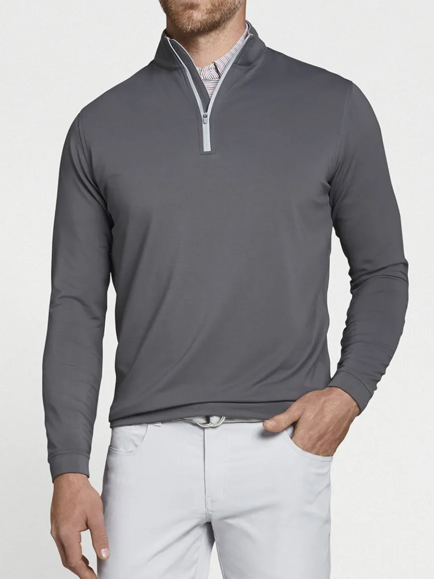 Peter Millar Perth Performance Quarter-Zip in Iron