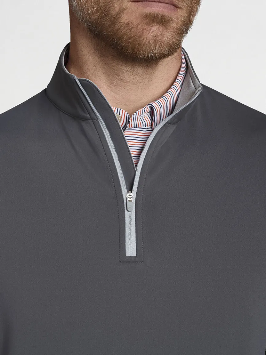 Peter Millar Perth Performance Quarter-Zip in Iron