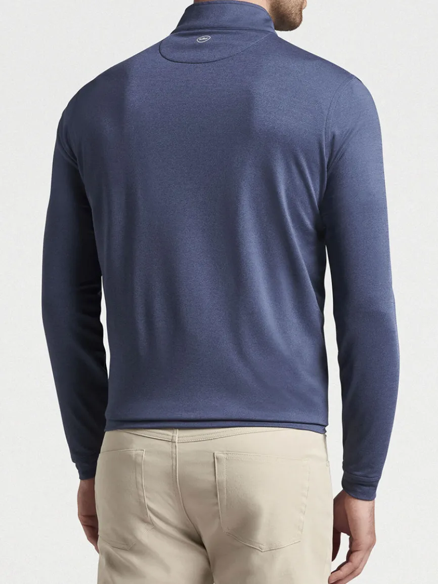 Peter Millar Perth Melange Performance Quarter-Zip in Navy