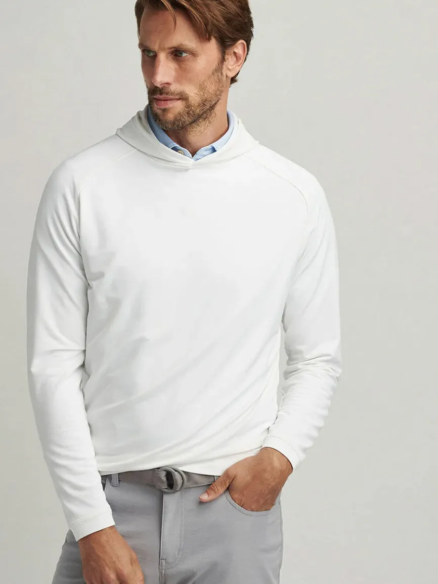 Peter Millar Pine Performance Hoodie in White