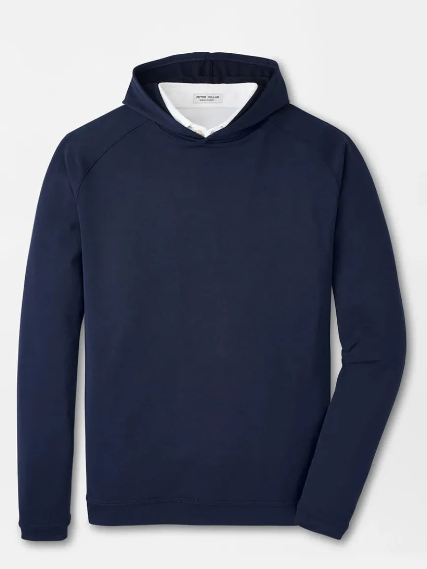 Peter Millar Pine Performance Hoodie in Navy