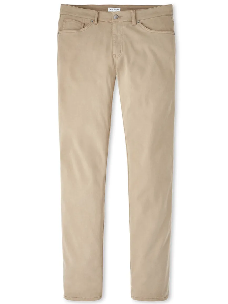 Peter Millar Signature Sateen Five-Pocket Pant in Grain