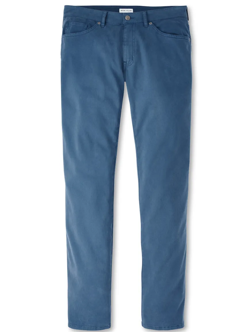 Peter Millar Signature Sateen Five-Pocket Pant in Navy