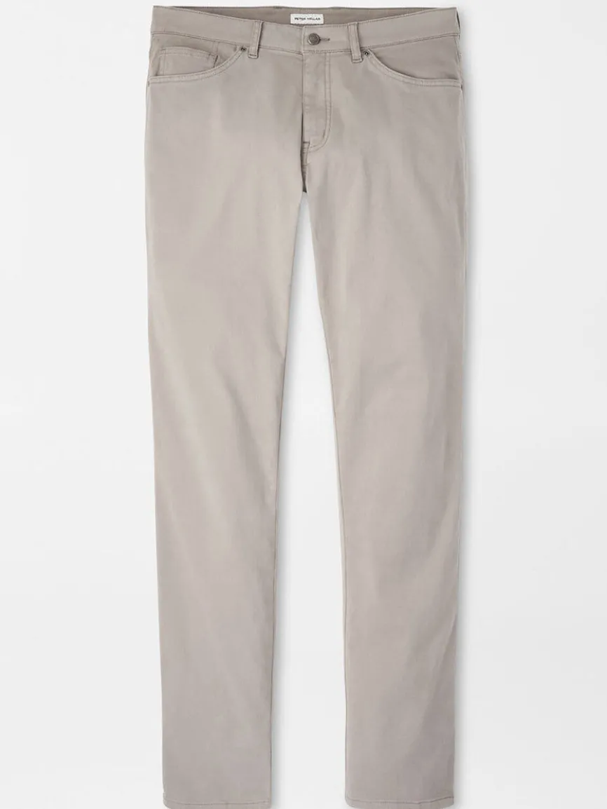 Peter Millar Signature Sateen Five-Pocket Pant in Gale Grey