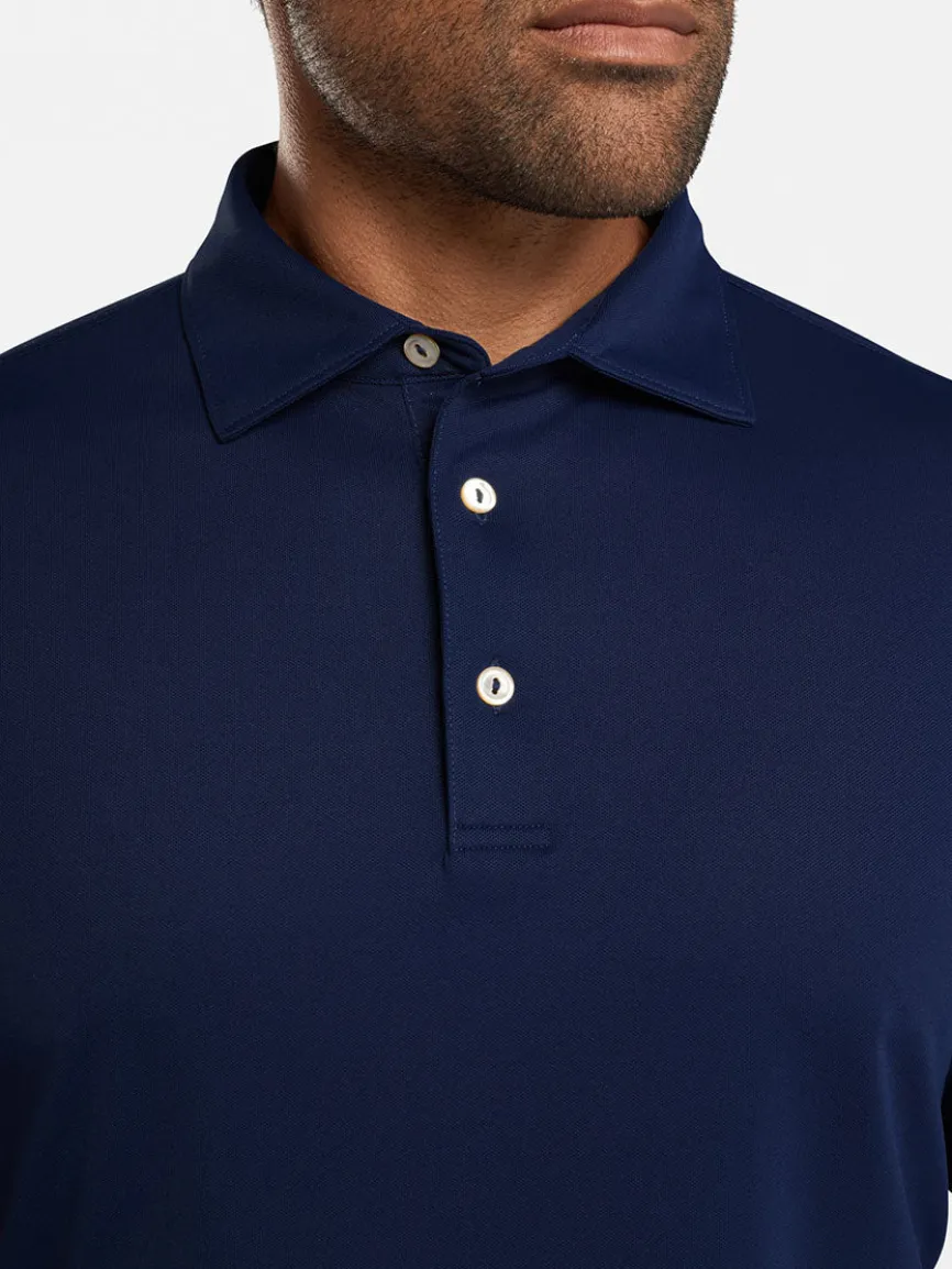 Peter Millar Solid Performance Mesh Polo in Navy