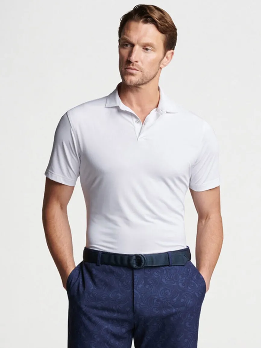Peter Millar Solid Performance Jersey Polo in White
