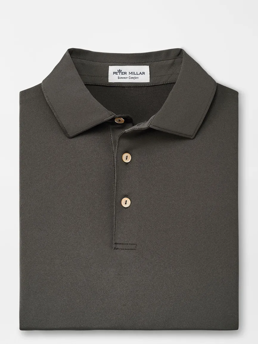 Peter Millar Solid Performance Jersey Polo in Iron [Sean Self Collar]