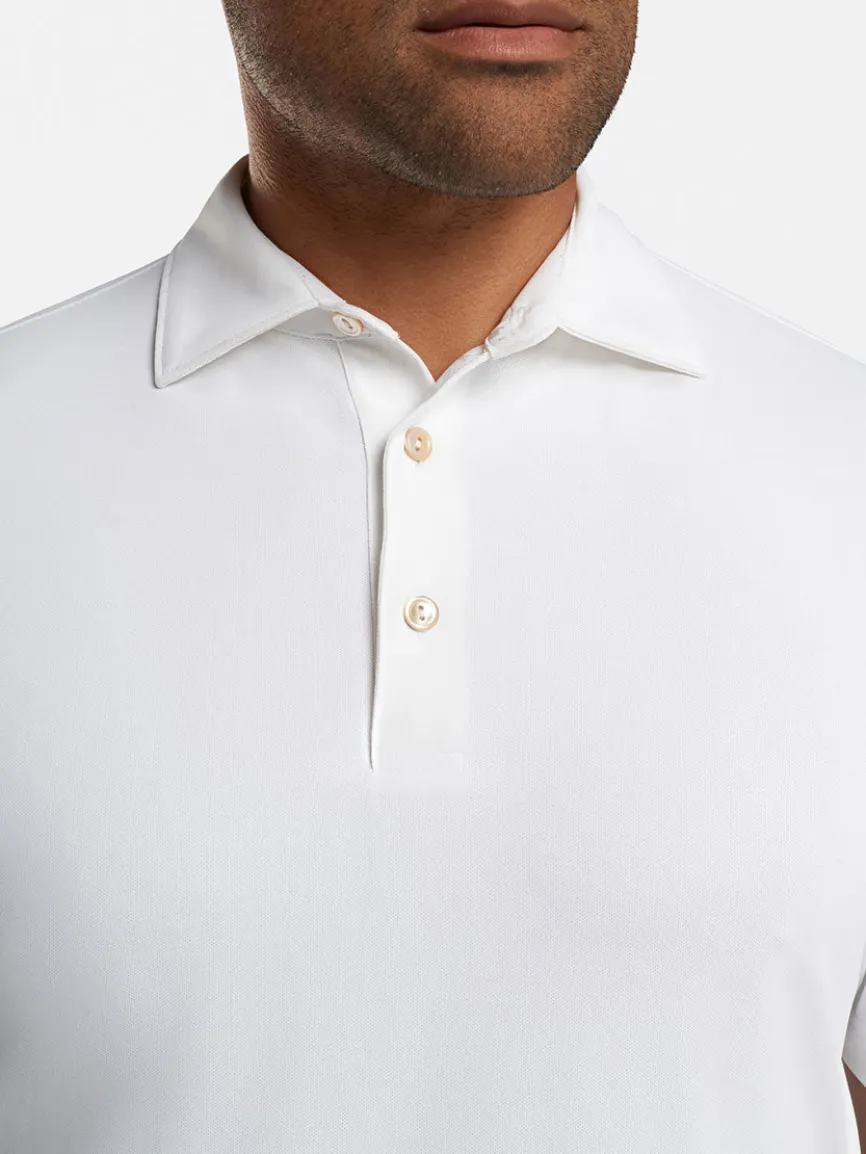 Peter Millar Solid Performance Mesh Polo in White