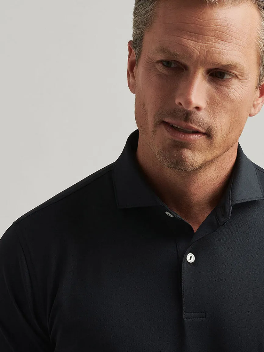 Peter Millar Soul Performance Mesh Polo in Black