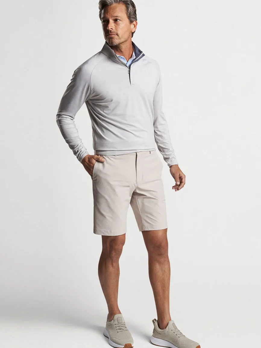 Peter Millar Stealth Performance Quarter-Zip in British Grey