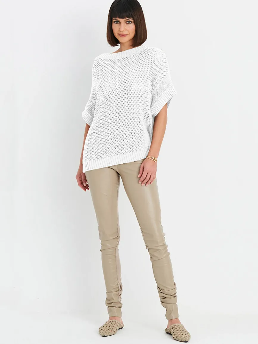 Planet by Lauren G Crochet Popover in White