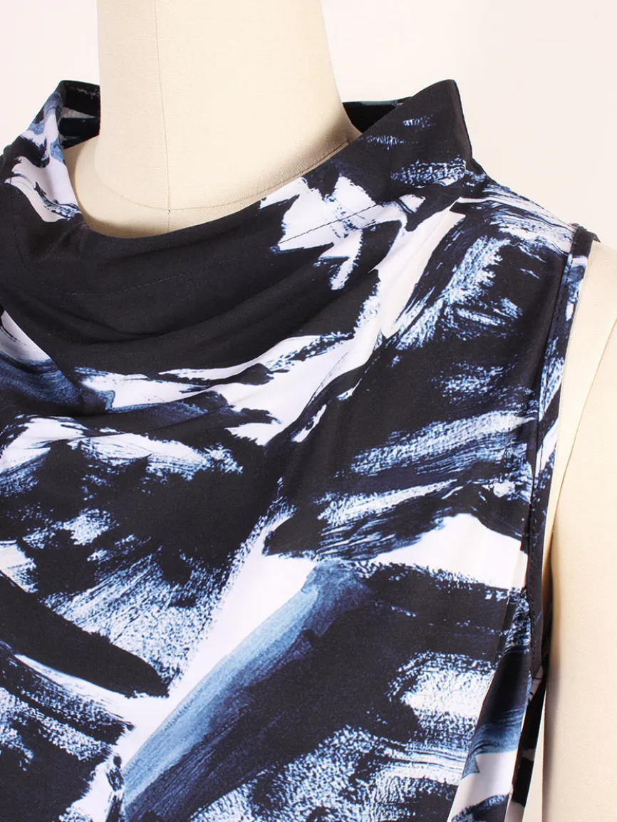 Porto Sicily Sleeveless Mock Top in Shadow Shodo