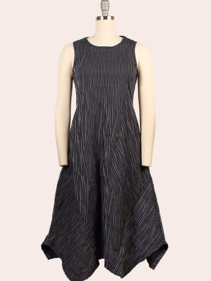 Porto Trophy Nagoya Stripe Sleeveless Dress in Navy