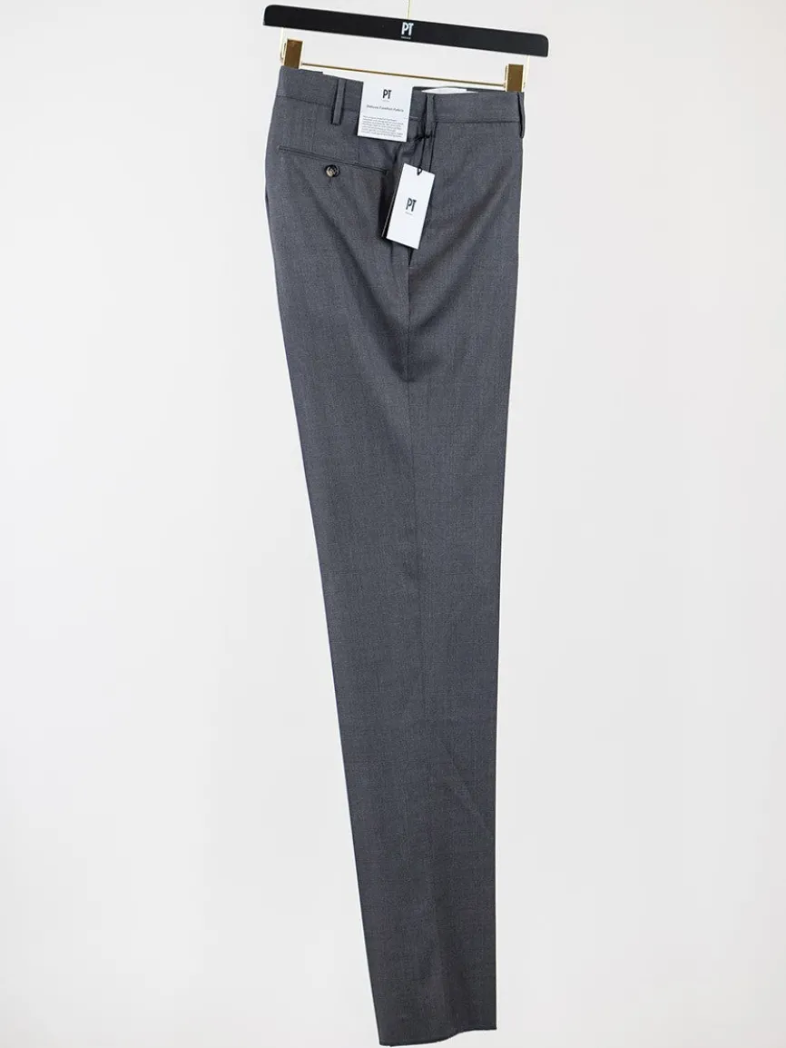 PT01 Estrato 120s Lux Wool Twill Trouser in Black