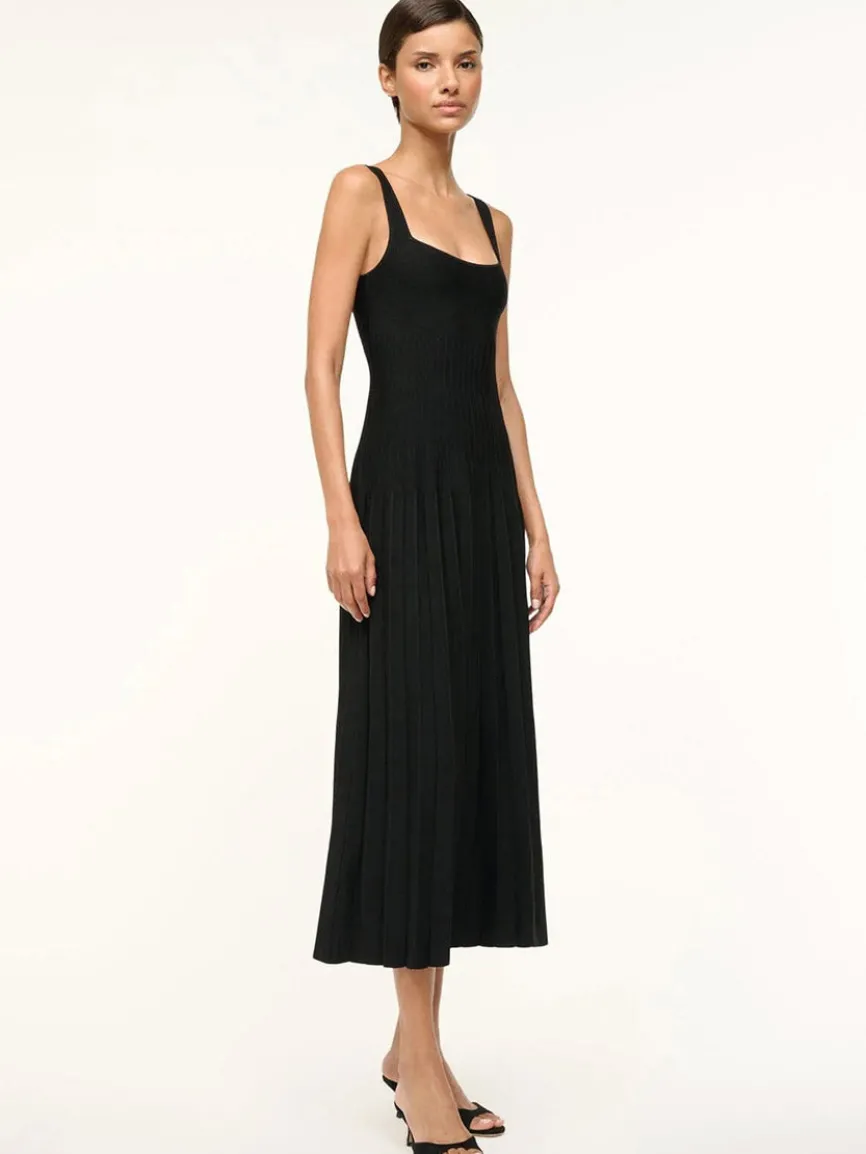 STAUD Ellison Sleeveless Dress in Black