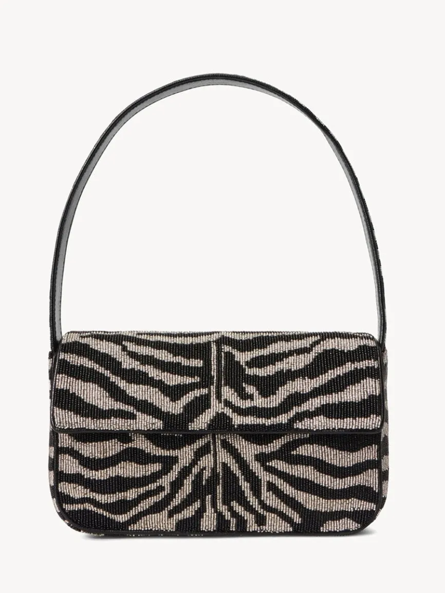 STAUD Tommy Beaded Bag in Zebra