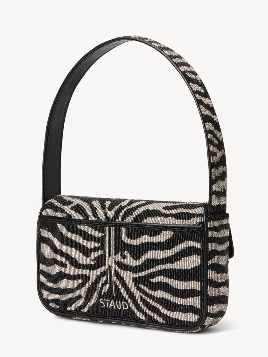 STAUD Tommy Beaded Bag in Zebra