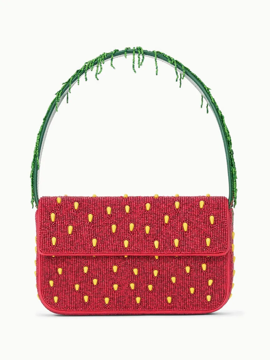 STAUD Tommy Beaded Bag in Strawberry Dream