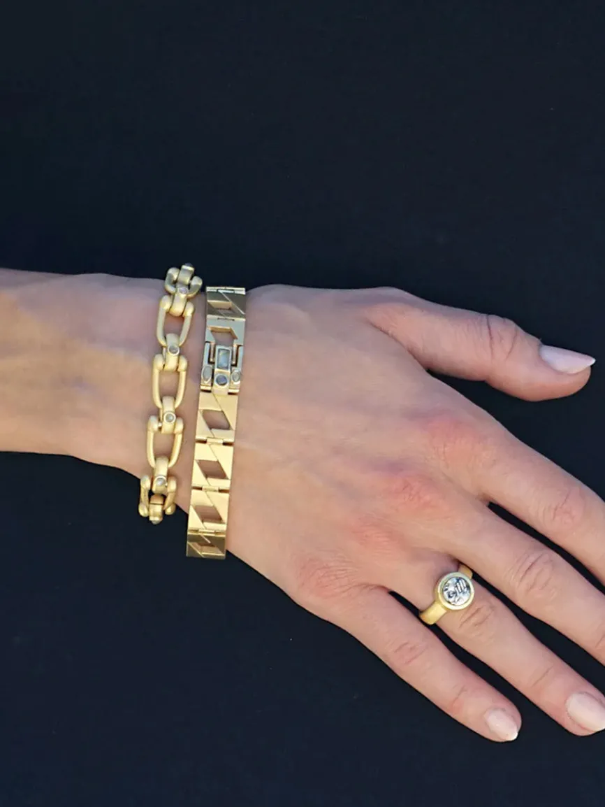 Tat2 Designs Labradorite Piatta Chain Bracelet in Gold