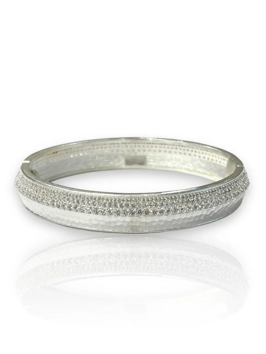 Tat2 Designs Noma Bangle in Silver Pave