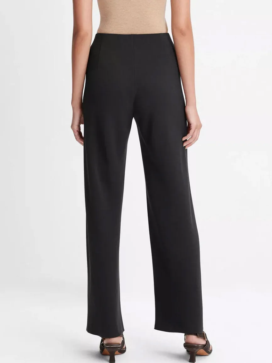 Vince High-Waist Crepe Bias Pant in Black