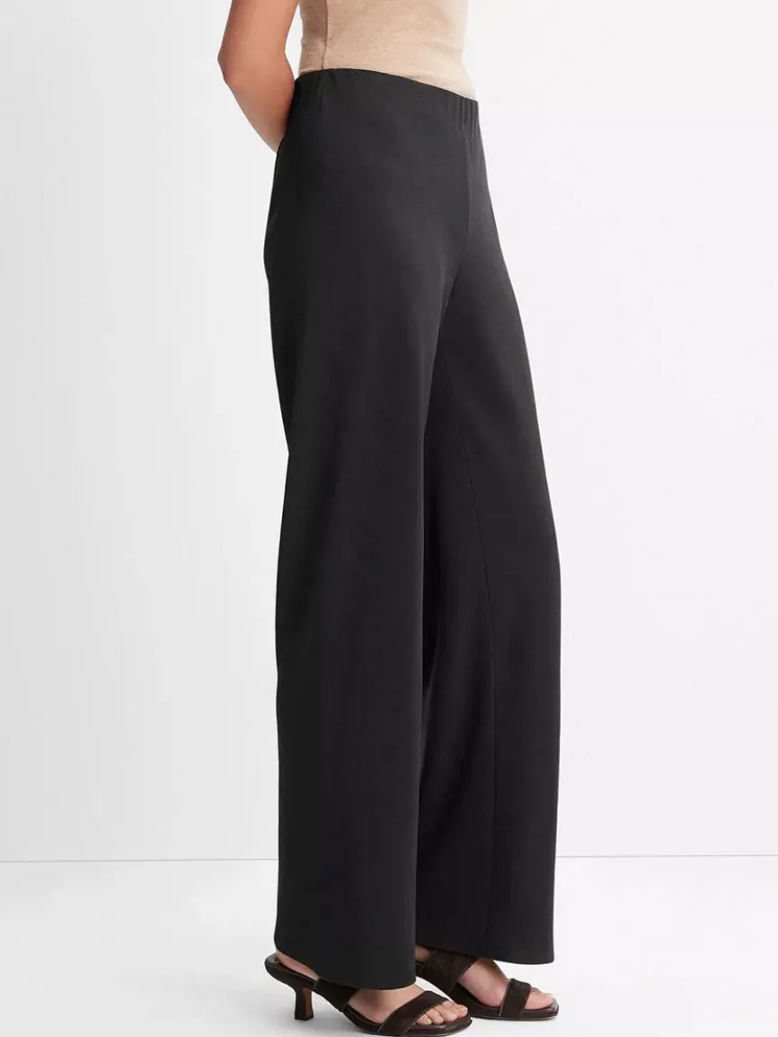 Vince High-Waist Crepe Bias Pant in Black