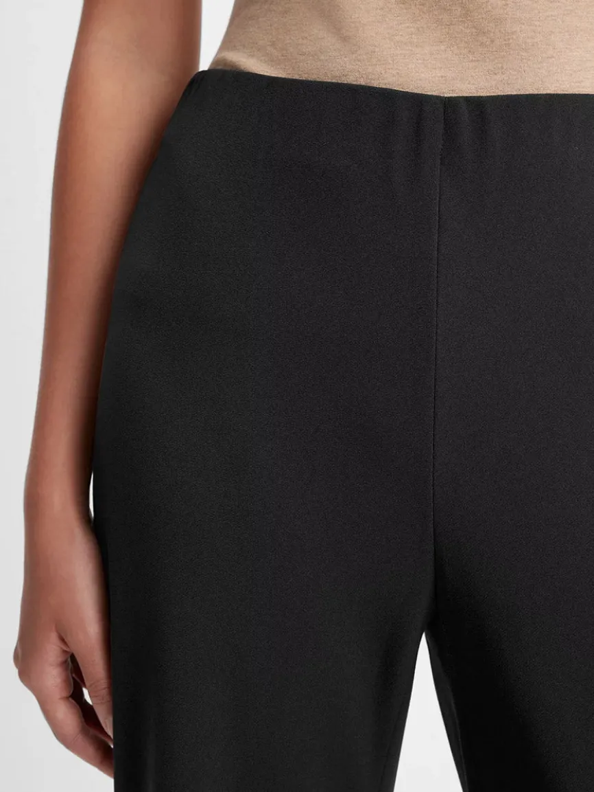 Vince High-Waist Crepe Bias Pant in Black