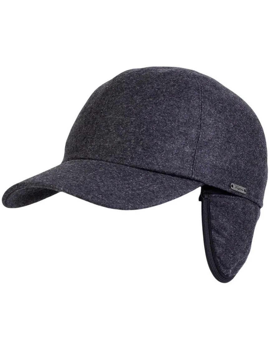 Wigéns Baseball Classic Cap with Earflaps in Grey Melange