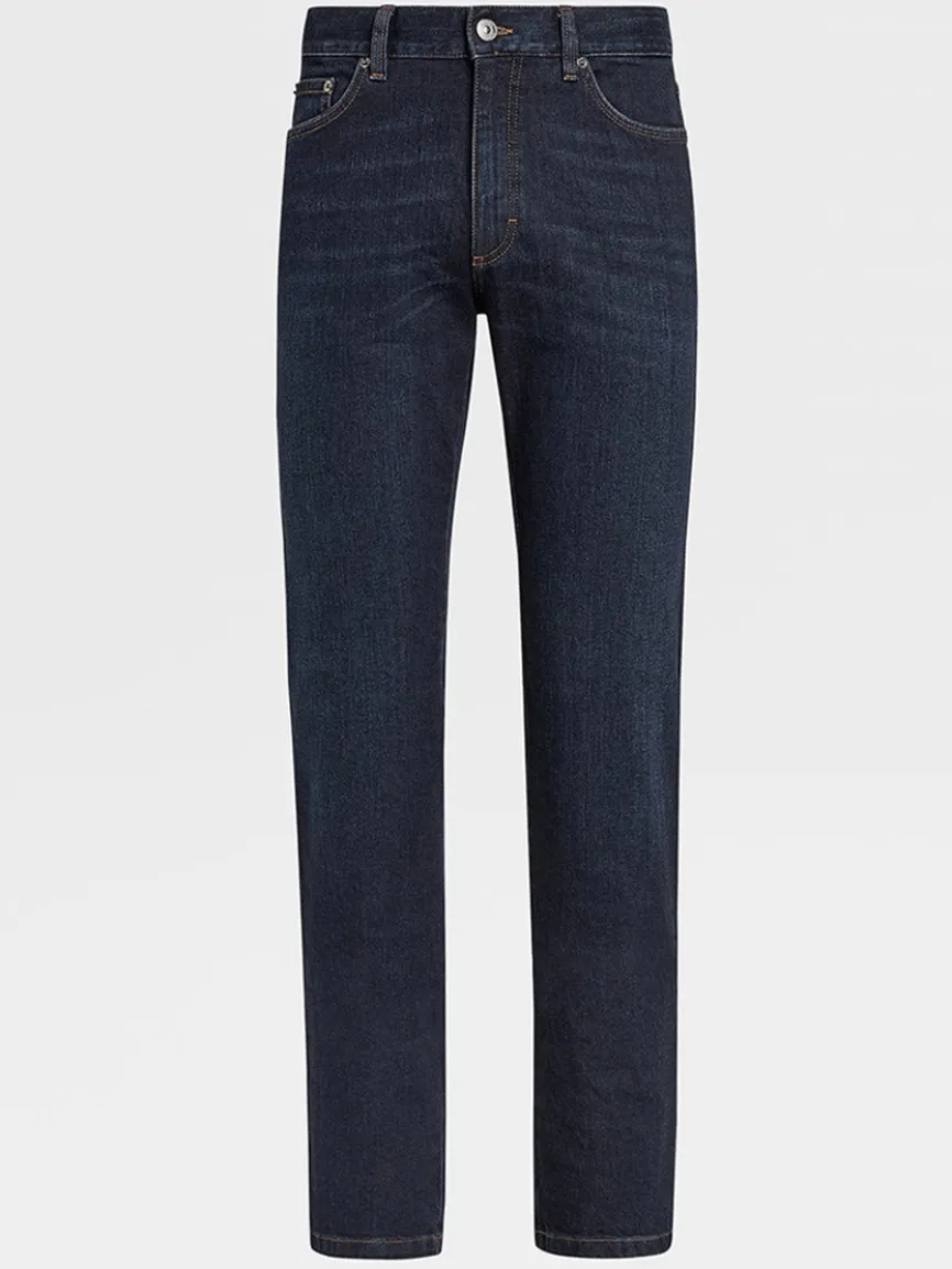 Zegna Classic Comfort Cotton Denim in Dark Blue