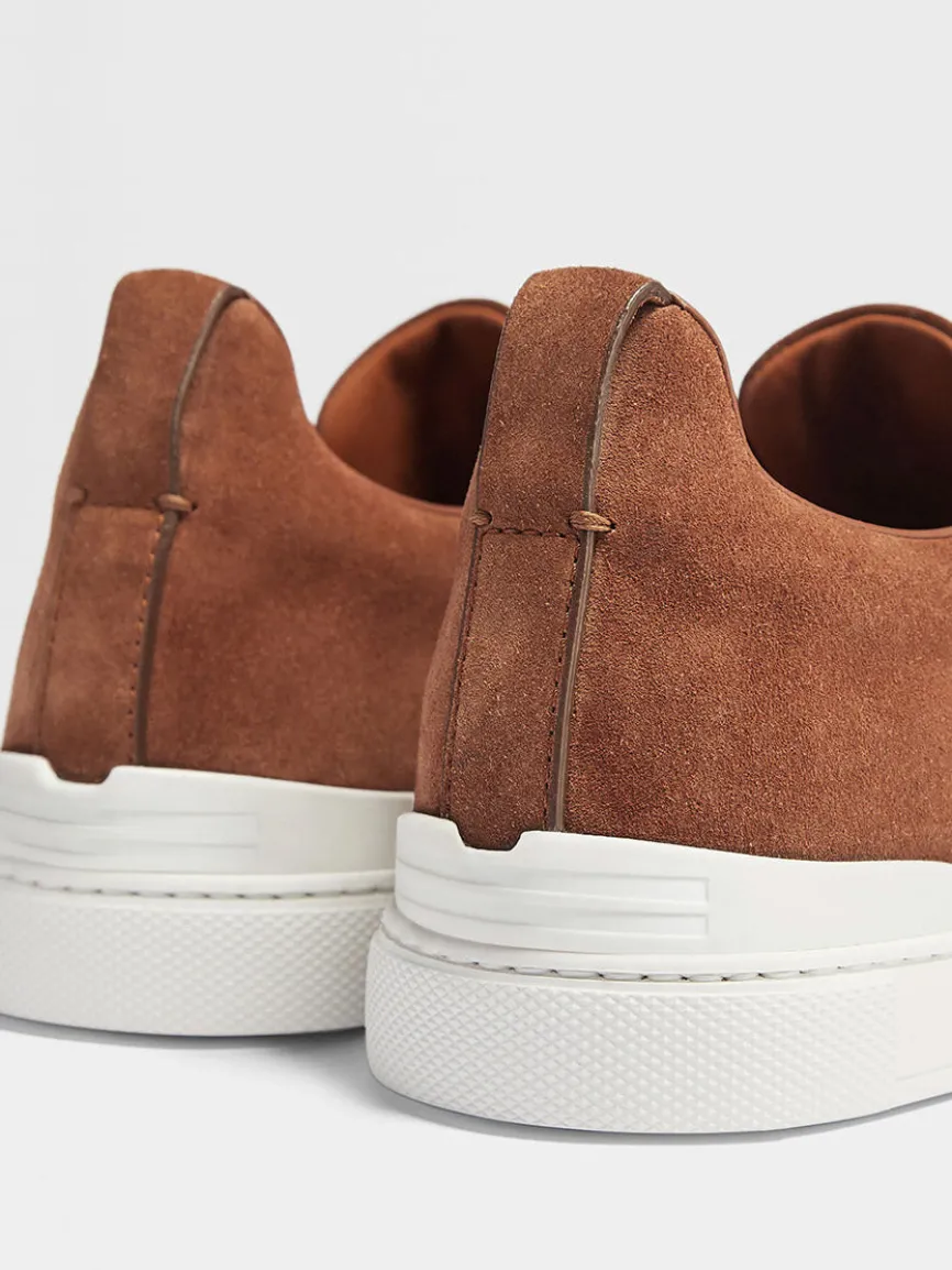 Zegna Tobacco Suede Triple Stitch™ Sneakers